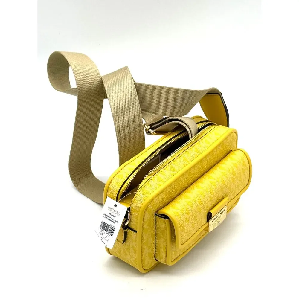 RETAIL PRICE $448 Michael Kors Mercer Medium Logo Yellow Accordion Crossbody*NWT - Picture 8 of 10